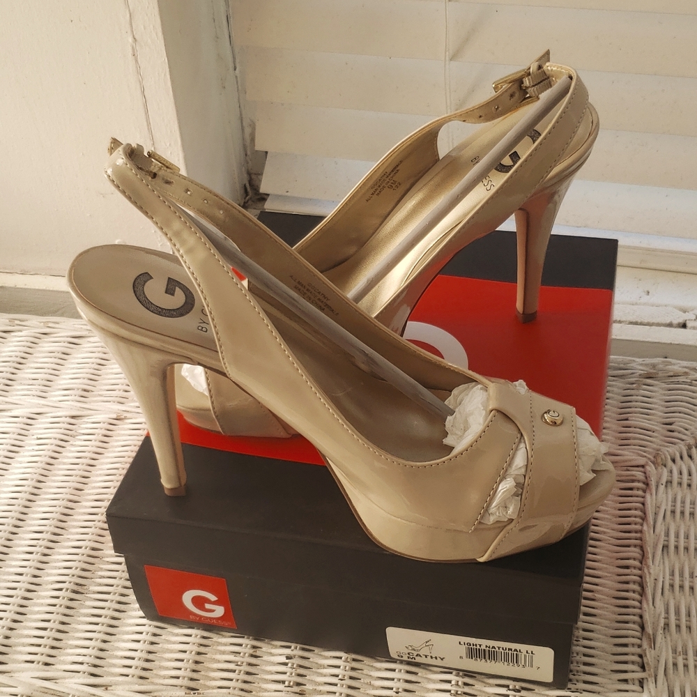 Guess patent cream slingback heels. Size 9 worn 1x